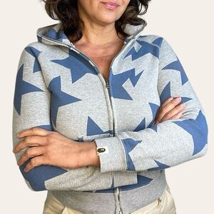 Bape A Bathing Ape gray and blue hoodie xxs